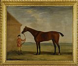 Portrait of Henry Comptons Race Horse Highflyer Held by a Groom by Francis Sartorius